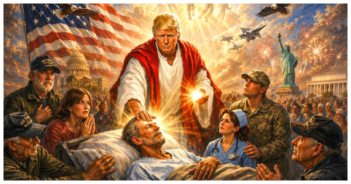 যিশুর সাজে ট্রাম্পের বিতর্কিত ছবি পোস্ট।